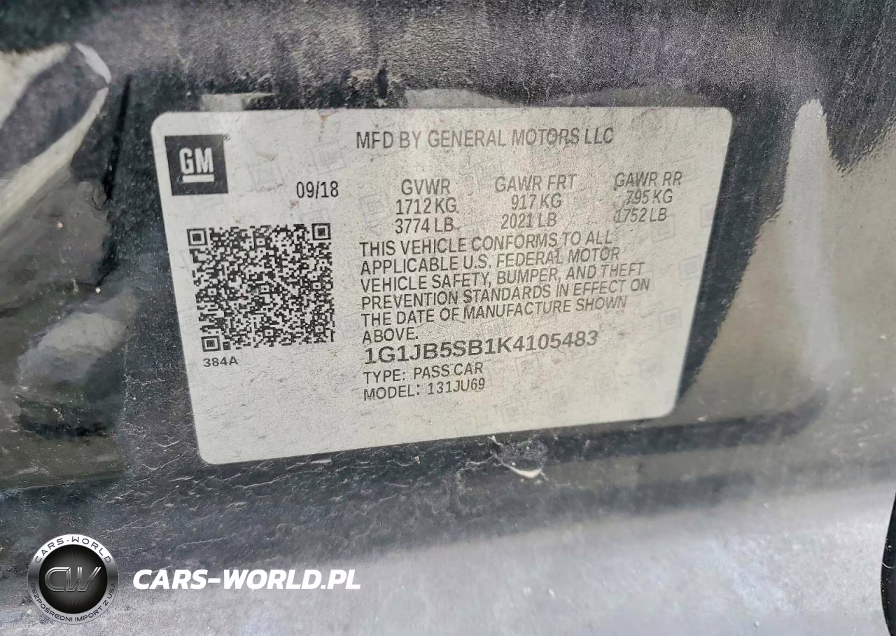 2019 Chevrolet Sonic Ls VIN:1G1JB5SB1K4105483 - 12