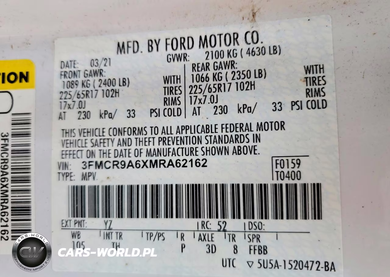 2021 Ford Bronco Sport VIN:3FMCR9A6XMRA62162 - 12