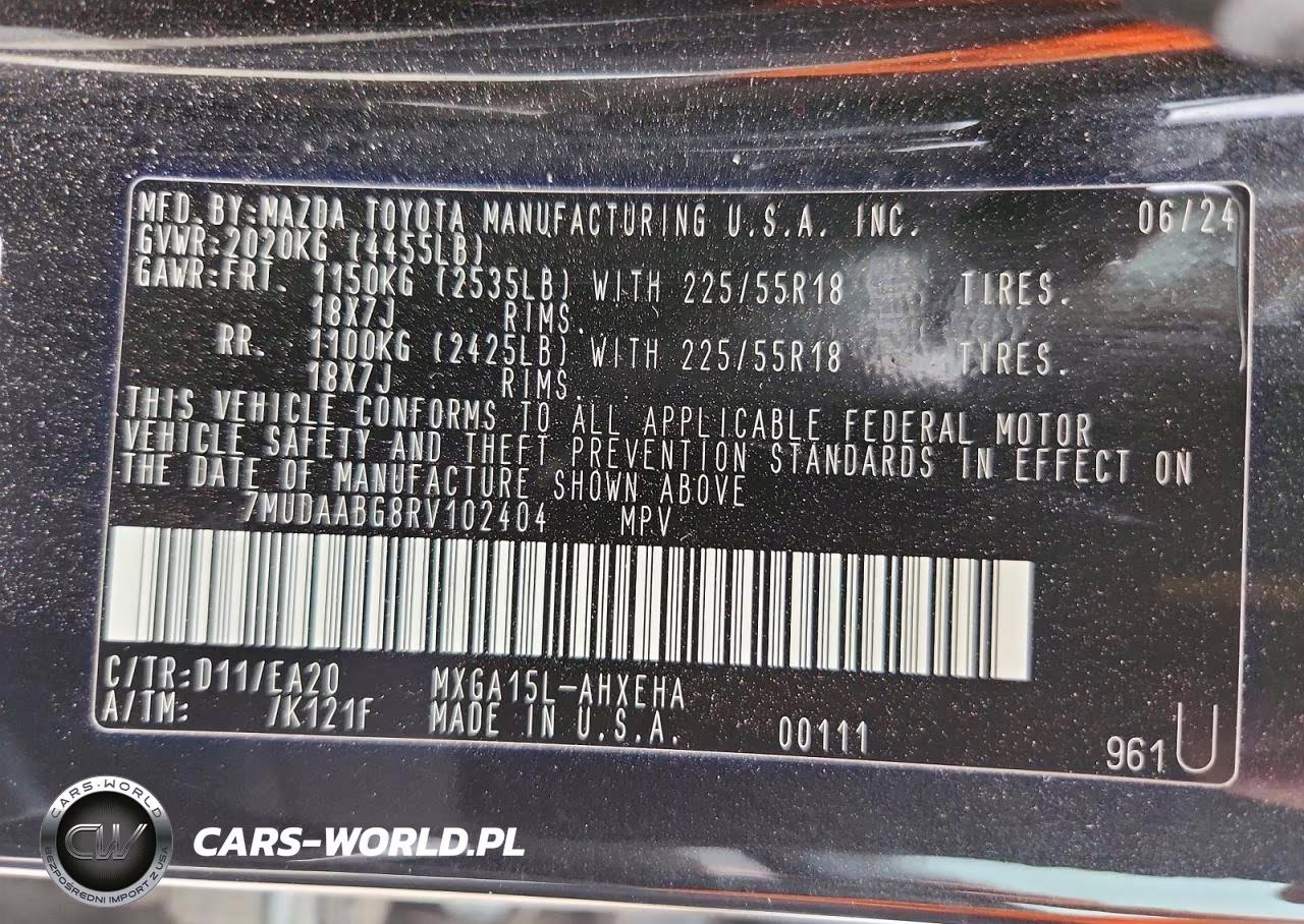 2024 Toyota Corolla Cross Xle VIN:7MUDAABG8RV102404 - 12