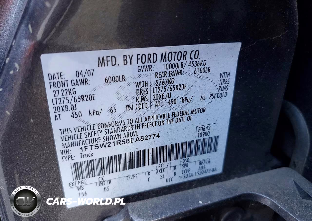 2008 Ford F250 Super Duty VIN:1FTSW21R58EA82774 - 12