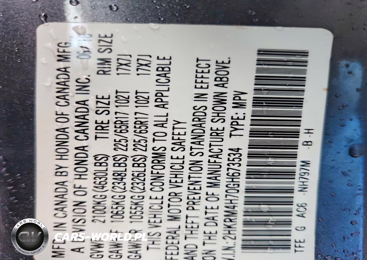 2016 Honda Cr-V Exl VIN:2HKRM4H70GH673534 - 13