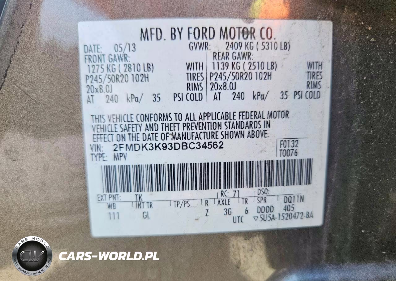2013 Ford Edge Limited VIN:2FMDK3K93DBC34562 - 13