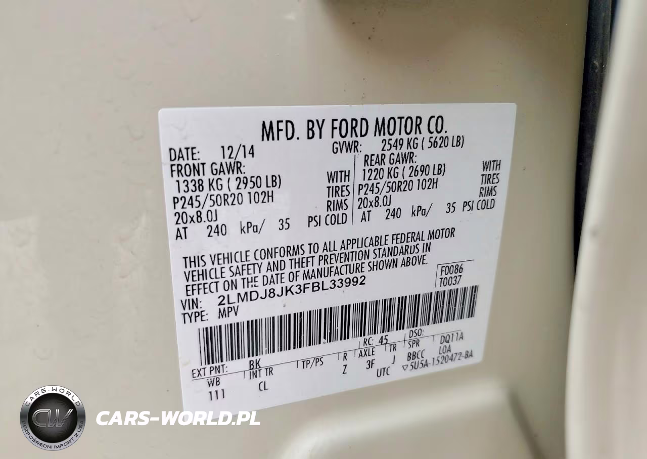 2015 Lincoln Mkx VIN:2LMDJ8JK3FBL33992 - 13