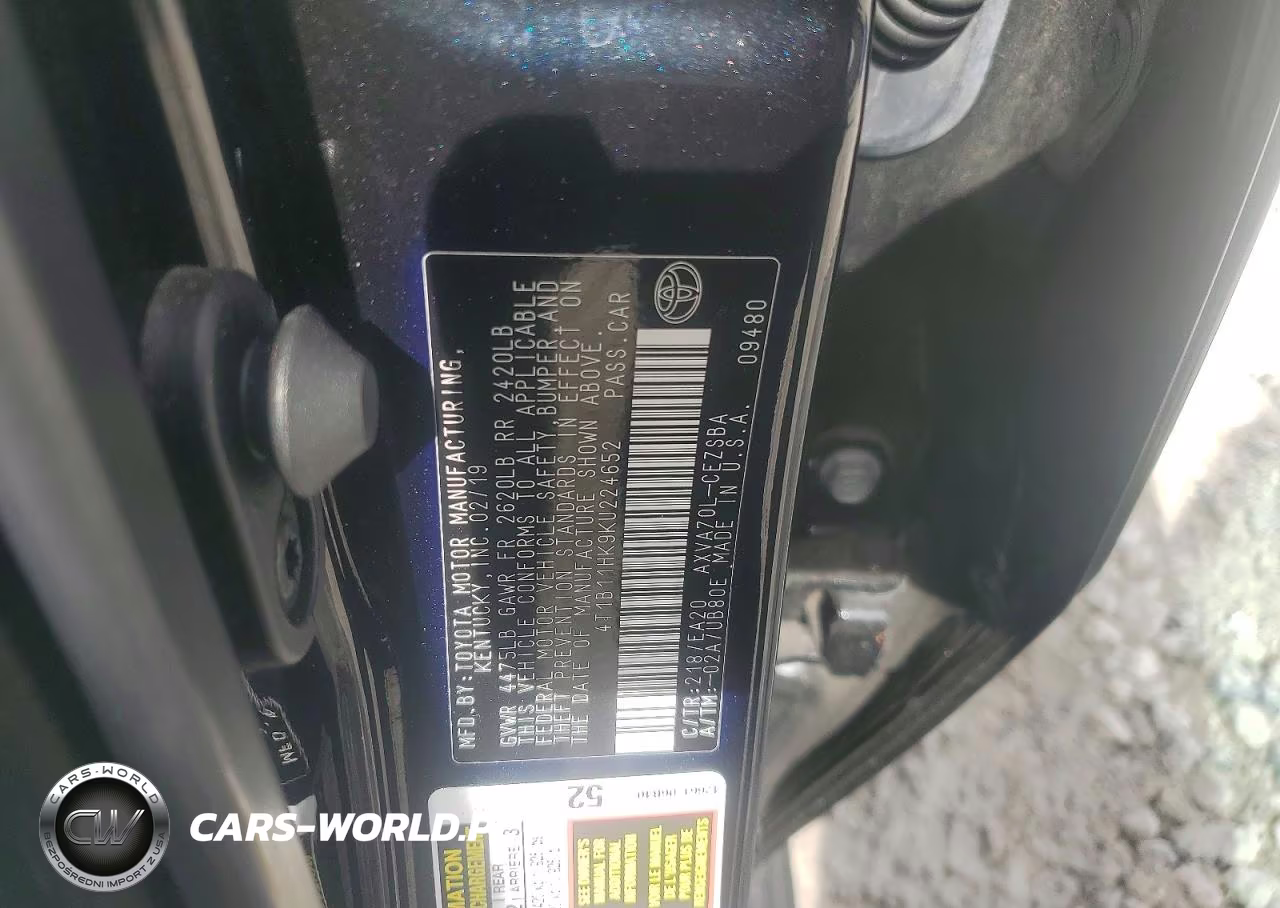 2019 Toyota Camry Se VIN:4T1B11HK9KU224652 - 13