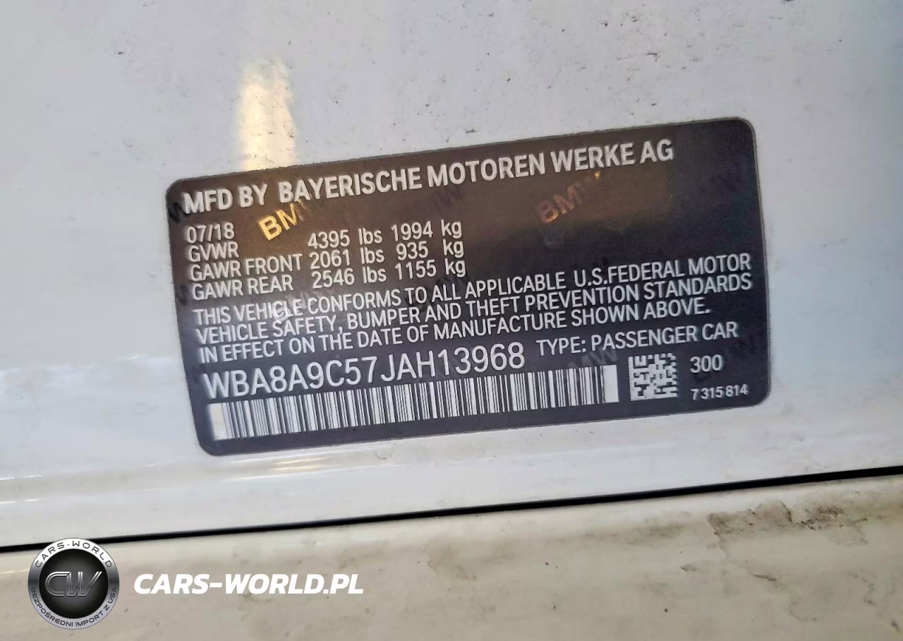 2018 BMW 320 I VIN:WBA8A9C57JAH13968 - 12