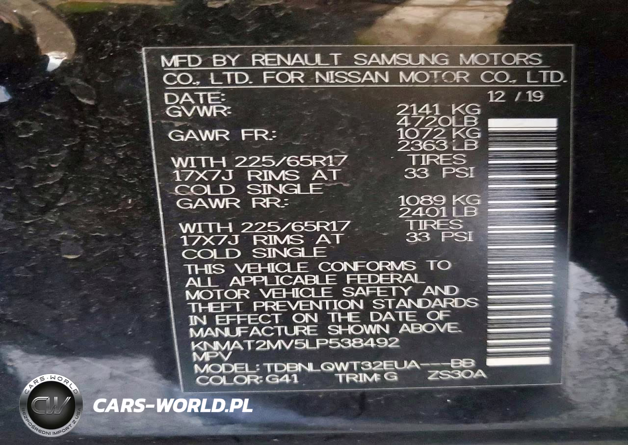 2020 Nissan Rogue Sv VIN:KNMAT2MV5LP538492 - 13