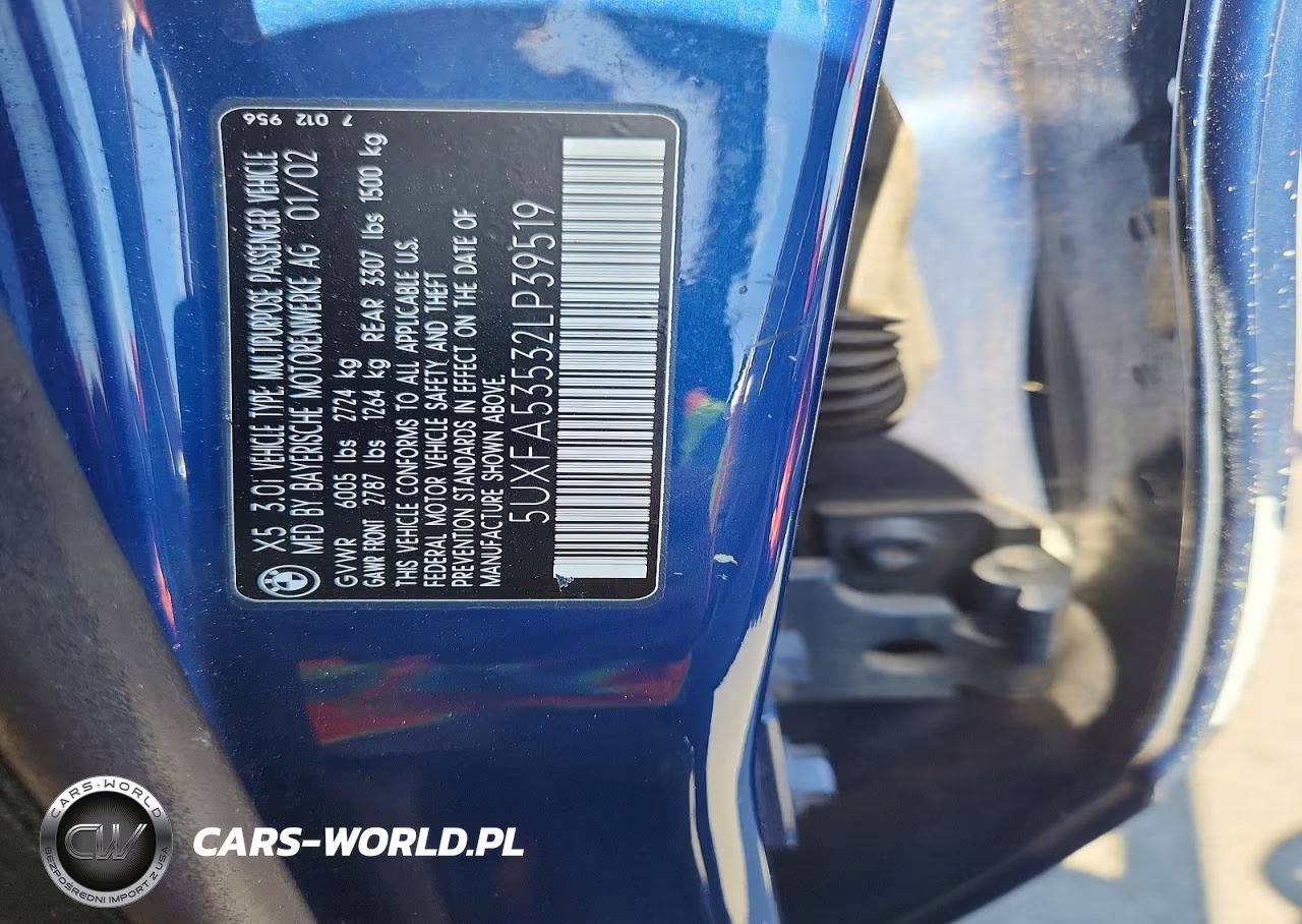 2002 BMW X5 3.0I VIN:5UXFA53532LP39519 - 13