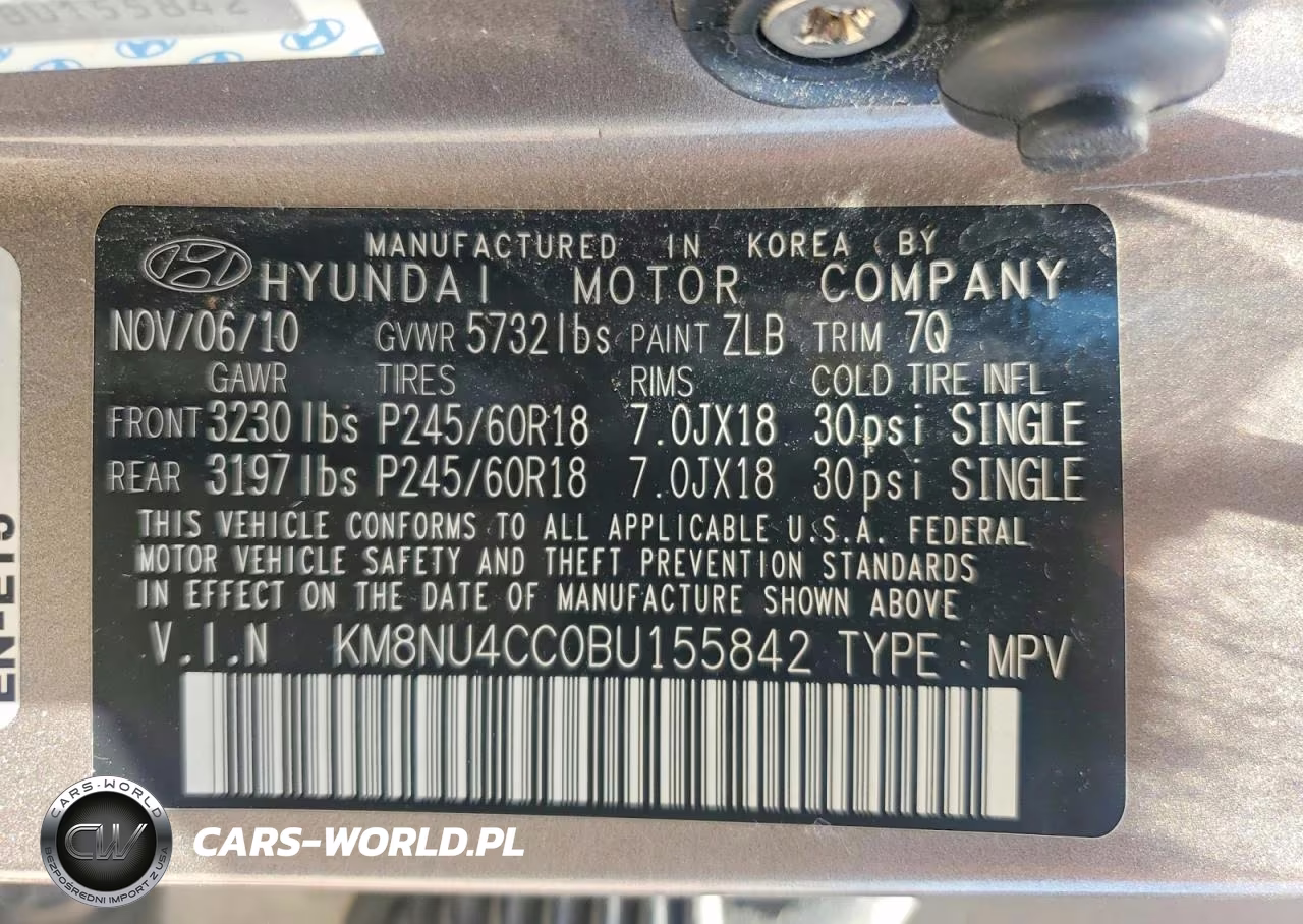 2011 Hyundai Veracruz Limited VIN:KM8NU4CC0BU155842 - 13