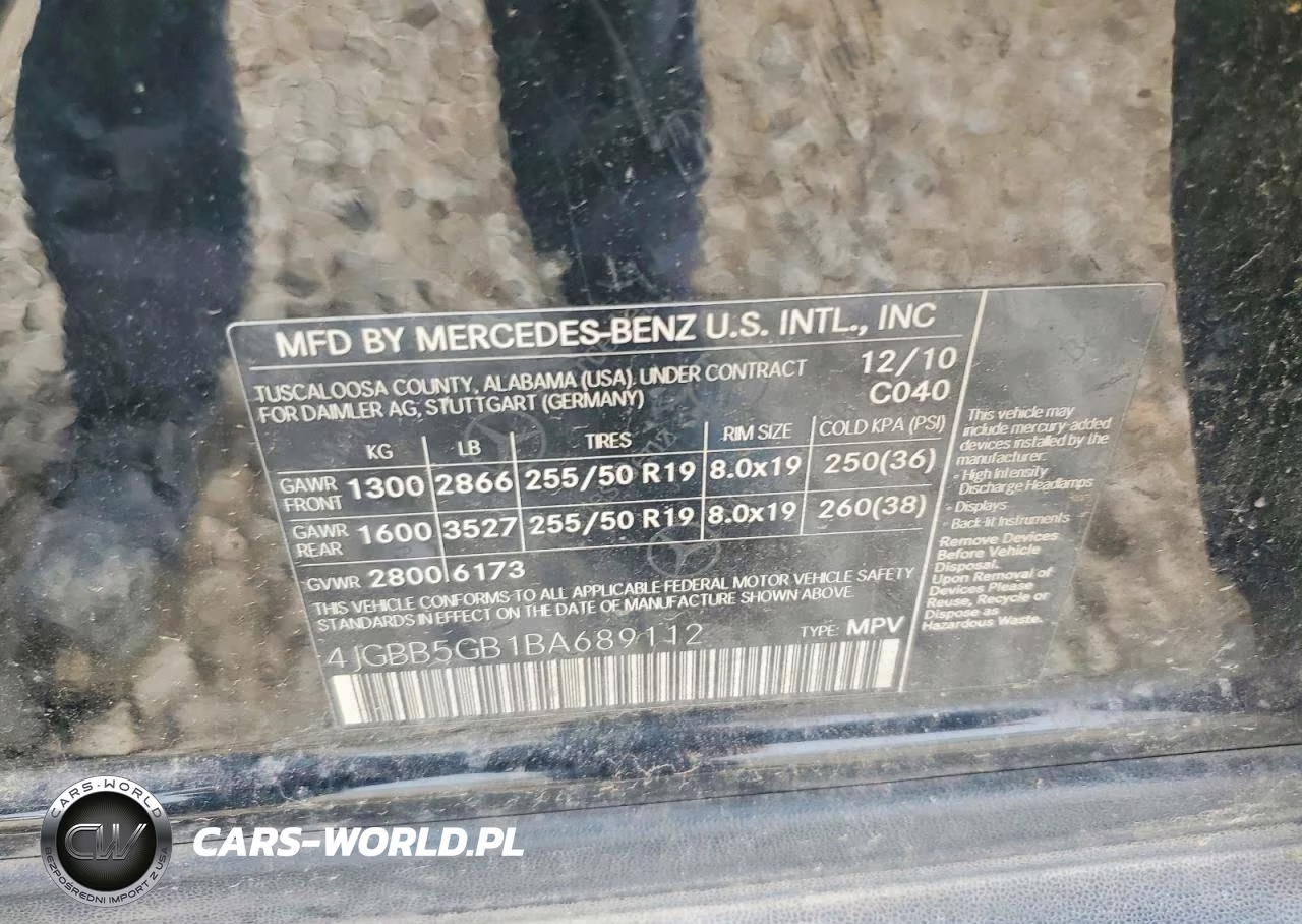 2011 Mercedes-Benz Ml 350 VIN:4JGBB5GB1BA689112 - 13