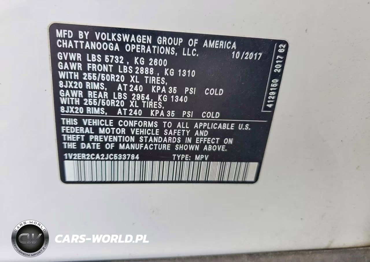 2018 Volkswagen Atlas Sel VIN:1V2ER2CA2JC533784 - 14