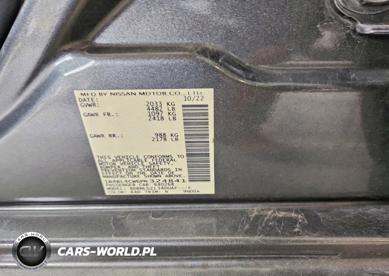 2023 Nissan Altima Sr Intelligent Awd VIN:1N4BL4CW6PN324841 - 12