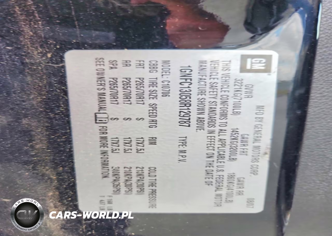 2008 Chevrolet Tahoe C1500 VIN:1GNFC13058R129787 - 13