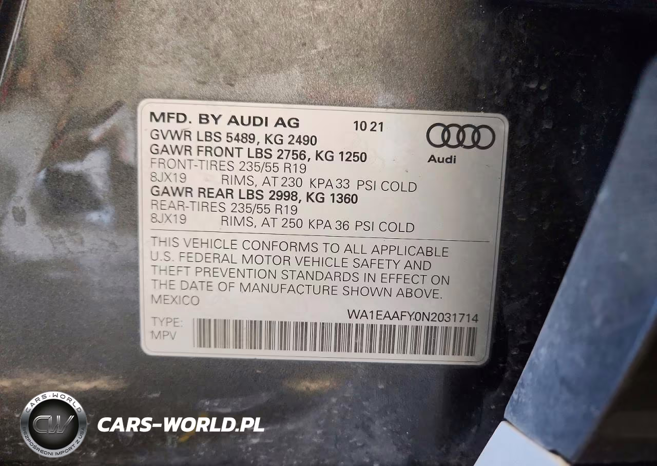 2022 Audi Q5 Premium Plus 45 VIN:WA1EAAFY0N2031714 - 14