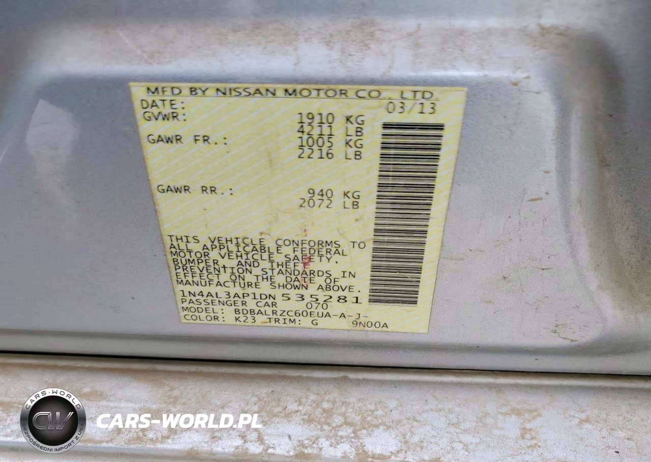 2013 Nissan Altima VIN:1N4AL3AP1DN535281 - 13