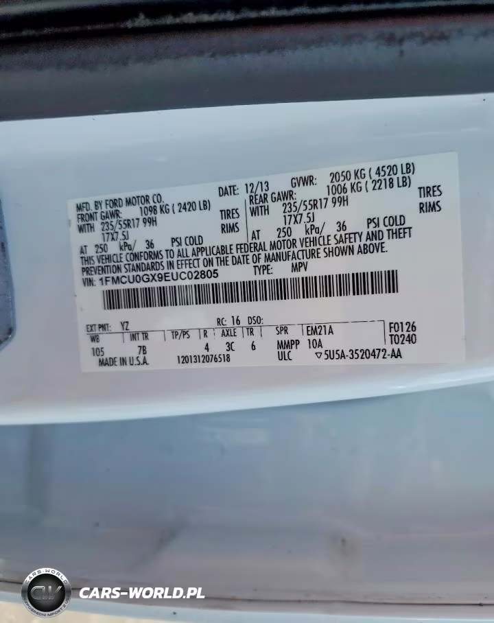 2014 Ford Escape Se VIN:1FMCU0GX9EUC02805 - 13