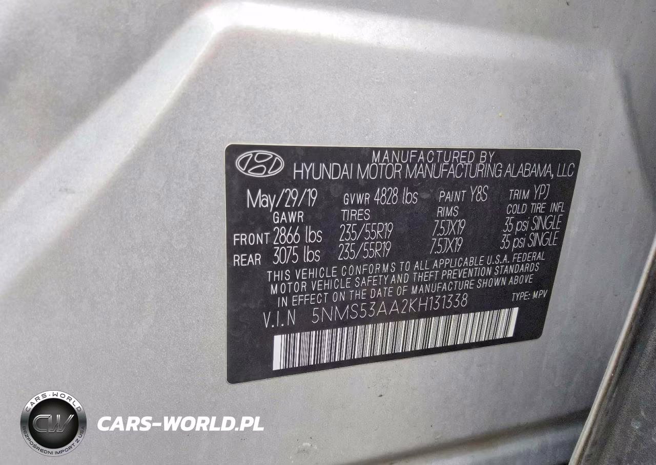 2019 Hyundai Santa Fe Ultimate 2.0T VIN:5NMS53AA2KH131338 - 13