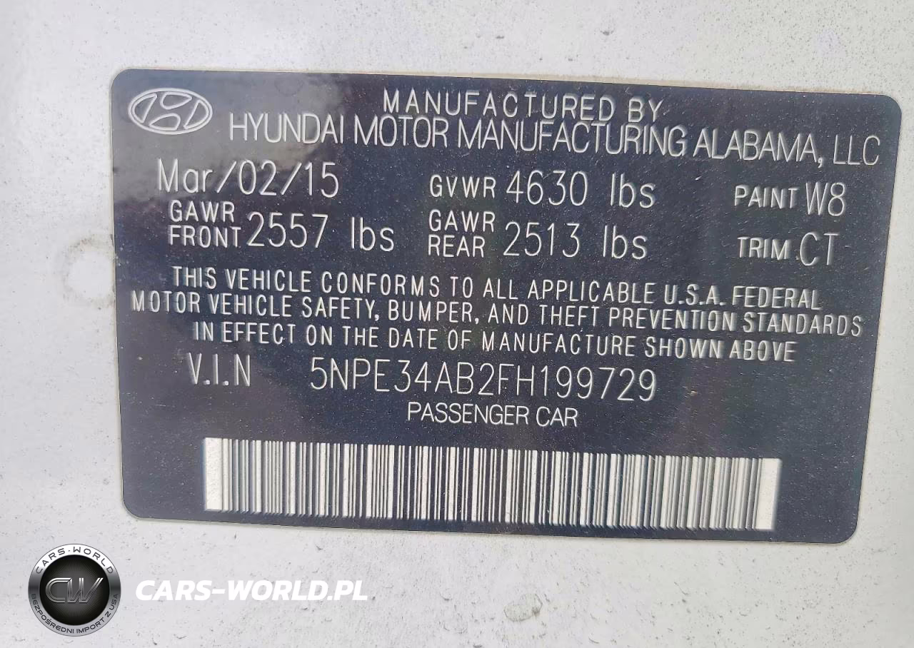 2015 Hyundai Sonata Limited 2.0T VIN:5NPE34AB2FH199729 - 12