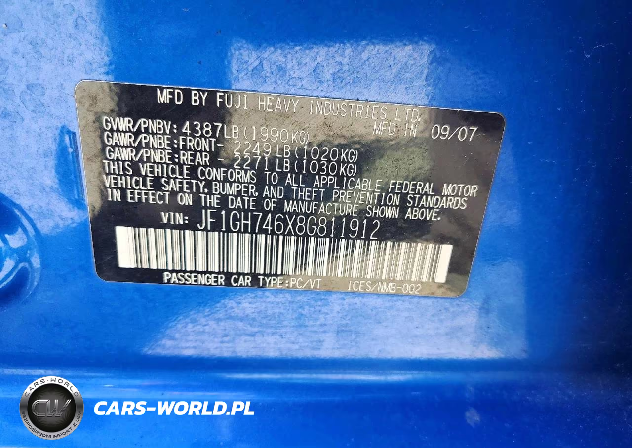 2008 Subaru Impreza Wrx VIN:JF1GH746X8G811912 - 13