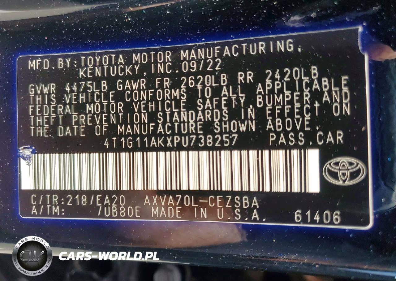 2023 Toyota Camry Se VIN:4T1G11AKXPU738257 - 12