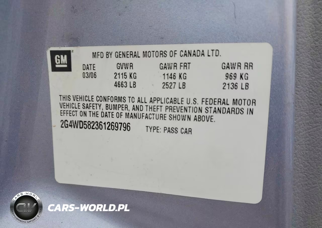 2006 Buick Lacrosse Cxl VIN:2G4WD582361269796 - 12