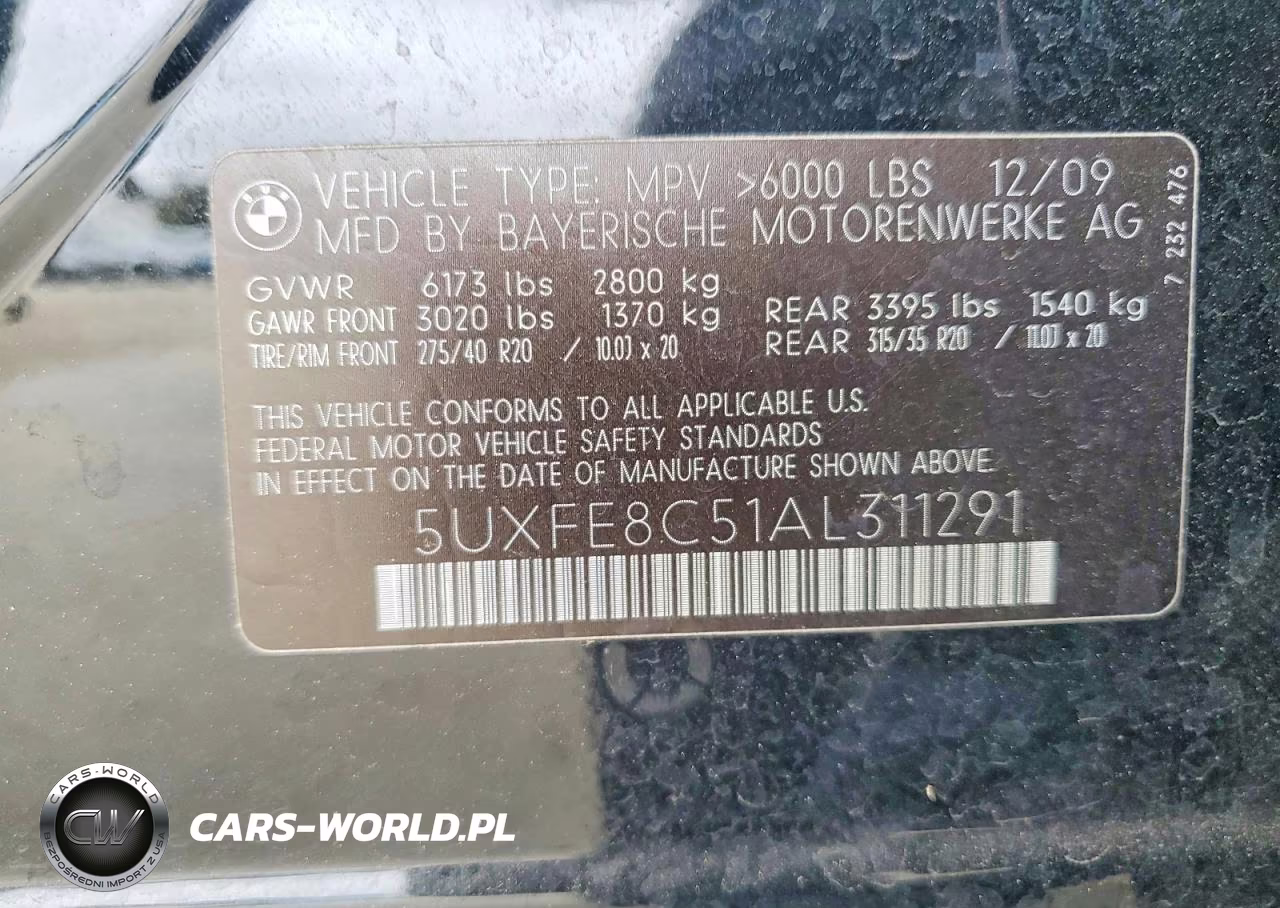 2010 BMW X5 xDrive48I VIN:5UXFE8C51AL311291 - 12