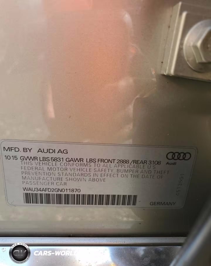 2016 Audi A8 L Quattro VIN:WAU34AFD2GN011870 - 13