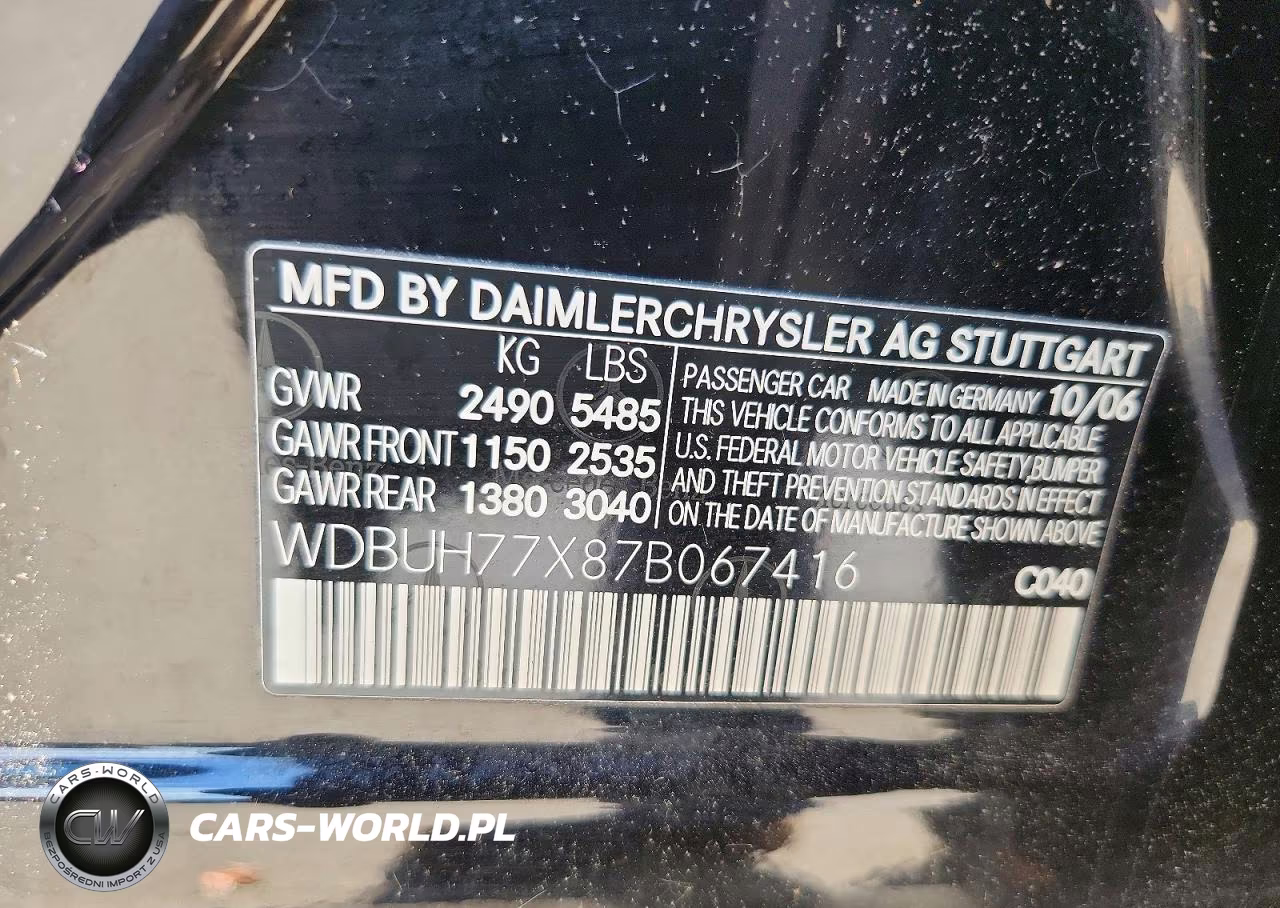 2007 Mercedes-Benz E 63 Amg VIN:WDBUH77X87B067416 - 12