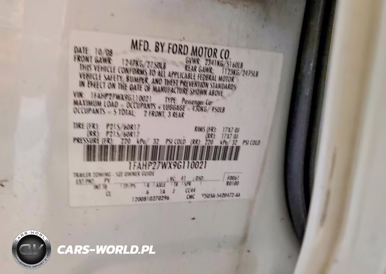 2009 Ford Taurus Sel VIN:1FAHP27WX9G110021 - 12