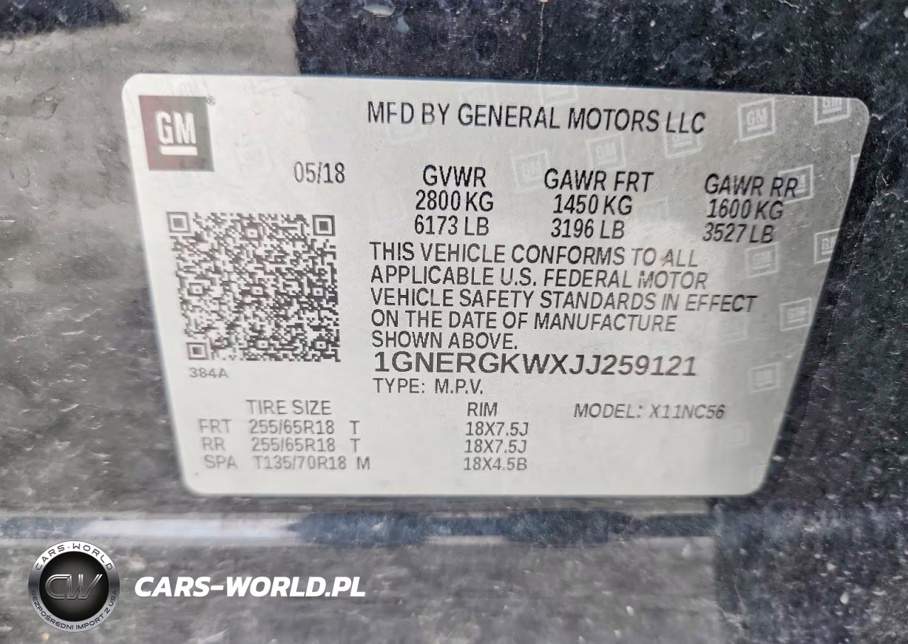 2018 Chevrolet Traverse Lt VIN:1GNERGKWXJJ259121 - 13