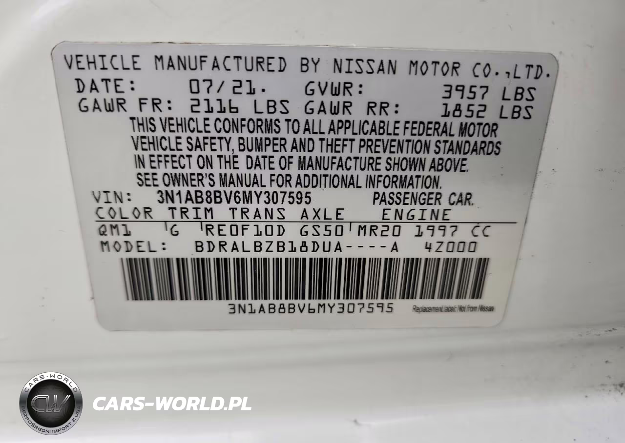 2021 Nissan Sentra S VIN:3N1AB8BV6MY307595 - 13