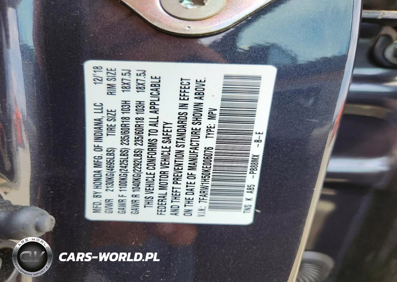2019 Honda Cr-V Ex VIN:7FARW1H50KE006076 - 12