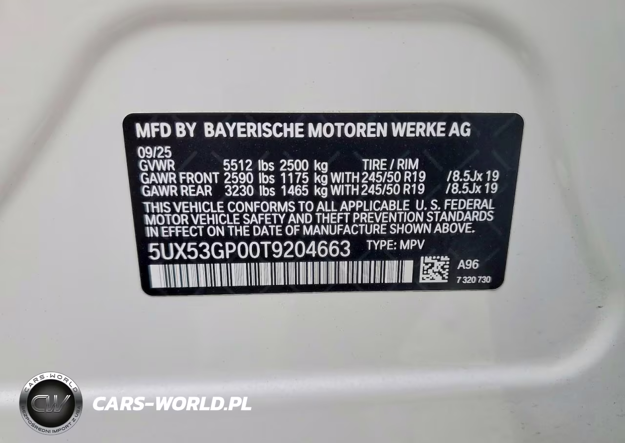 2026 BMW X3 30 xDrive VIN:5UX53GP00T9204663 - 14