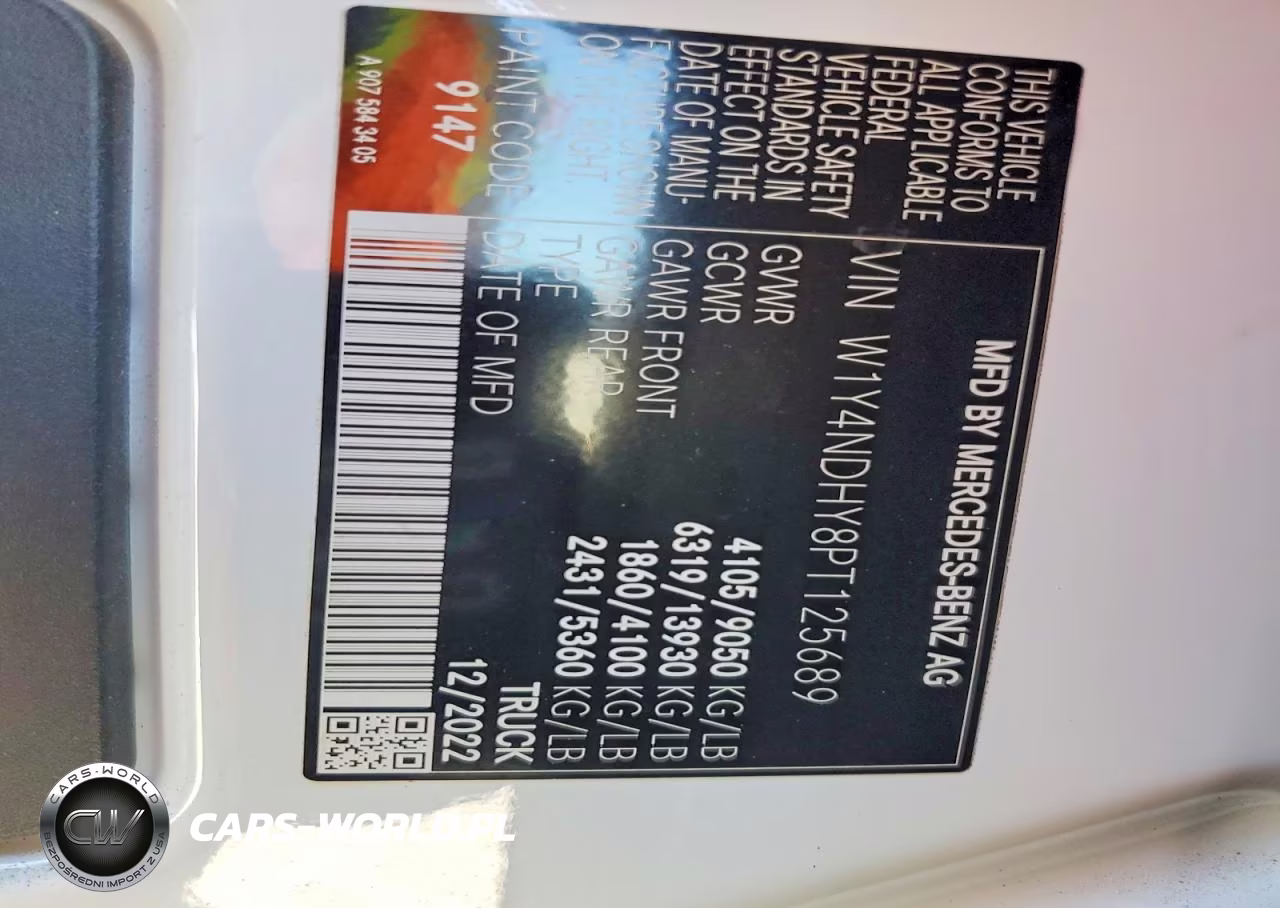 2023 Mercedes Benz Sprinter 2500 Delivery Van VIN:W1Y4NDHY8PT125689 - 12