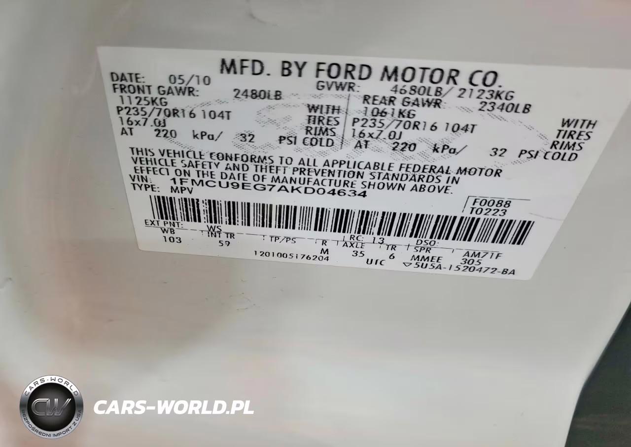 2010 Ford Escape Limited VIN:1FMCU9EG7AKD04634 - 14