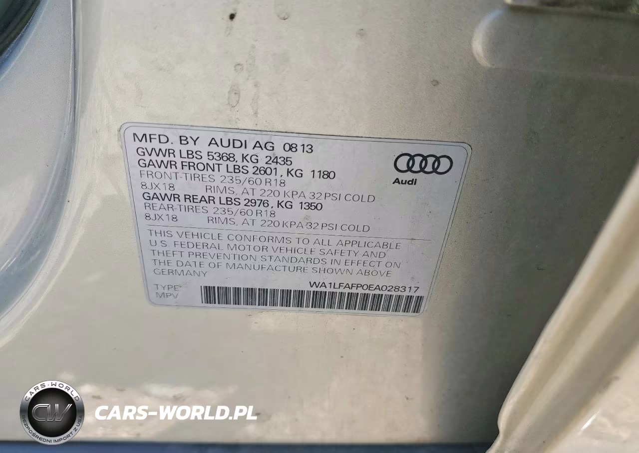 2014 Audi Q5 Premium Plus VIN:WA1LFAFP0EA028317 - 13