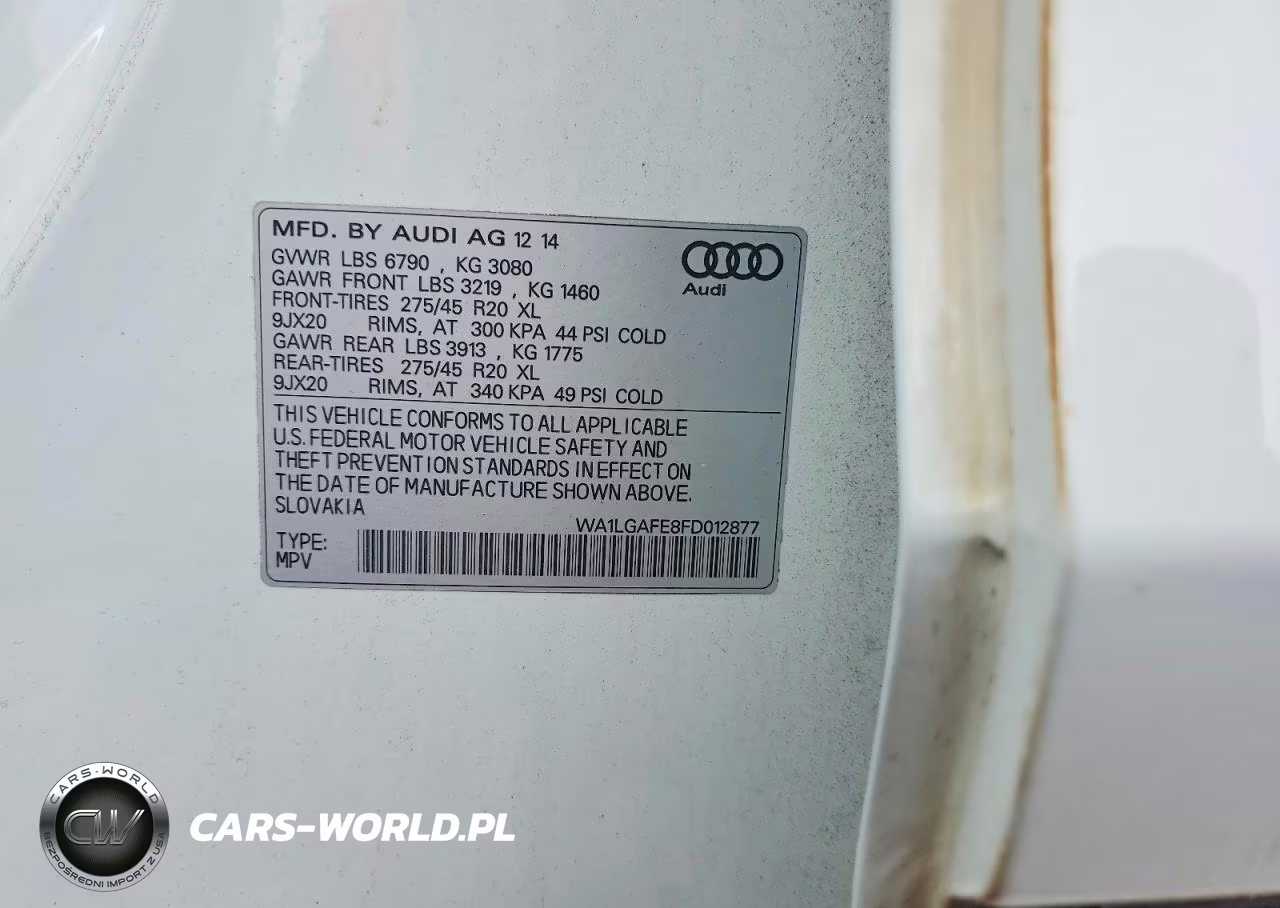 2015 Audi Q7 Premium Plus VIN:WA1LGAFE8FD012877 - 13