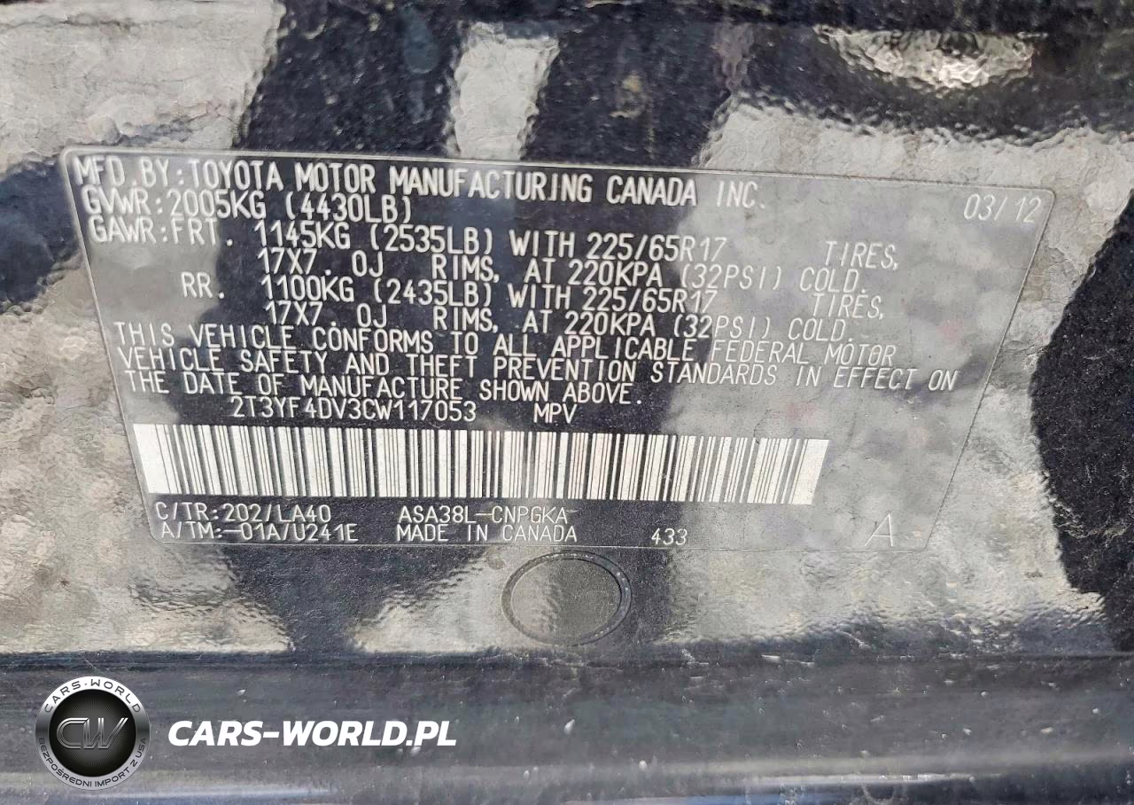 2012 Toyota Rav4 Limited VIN:2T3YF4DV3CW117053 - 13
