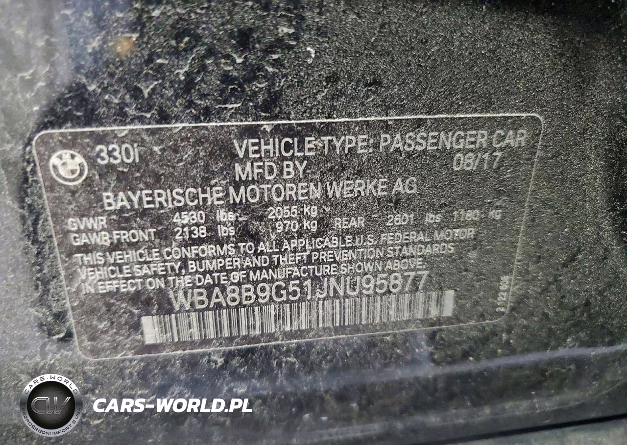 2018 BMW 330 I VIN:WBA8B9G51JNU95877 - 12