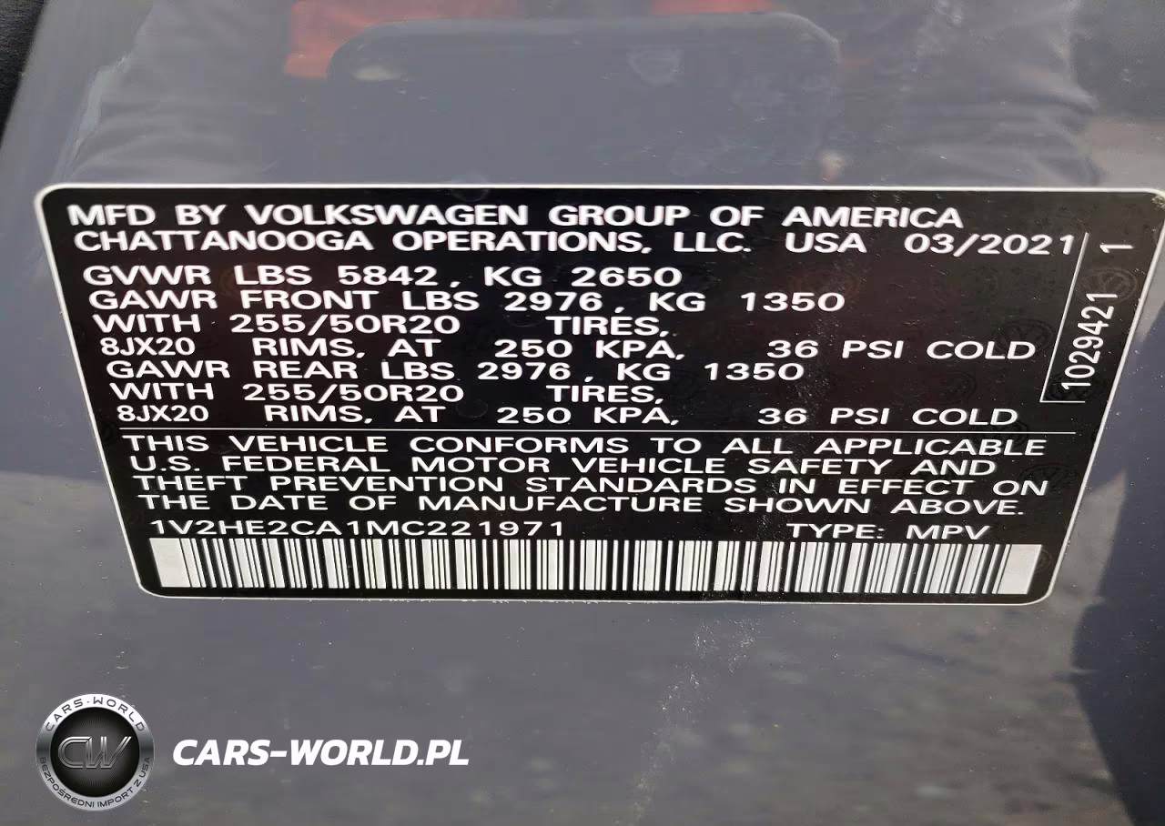 2021 Volkswagen Atlas Cross Sport Se VIN:1V2HE2CA1MC221971 - 12