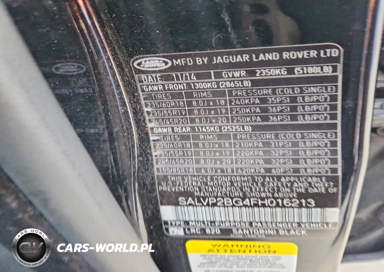 2015 Land Rover Range Rover Evoque Pure Plus VIN:SALVP2BG4FH016213 - 13