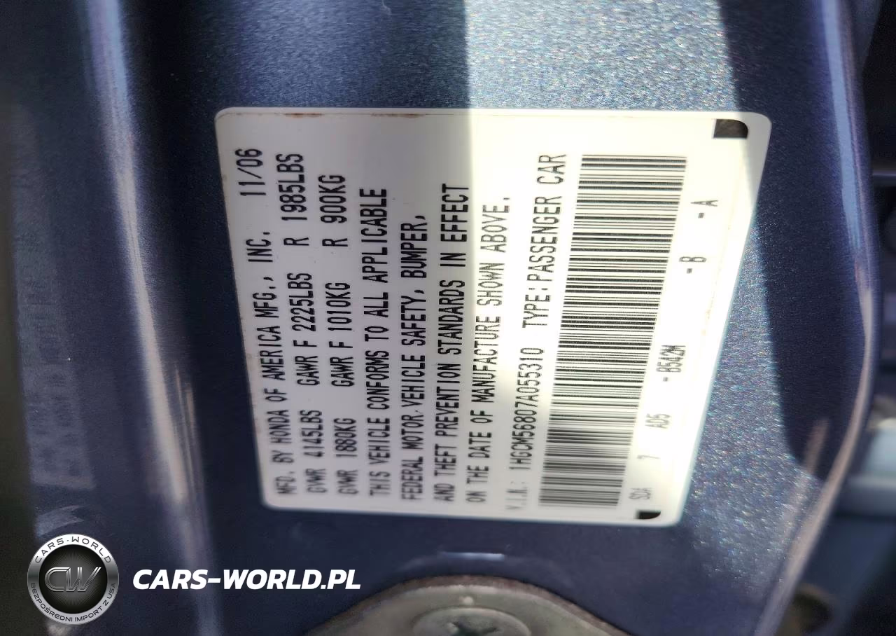 2007 Honda Accord Ex VIN:1HGCM56807A055310 - 12