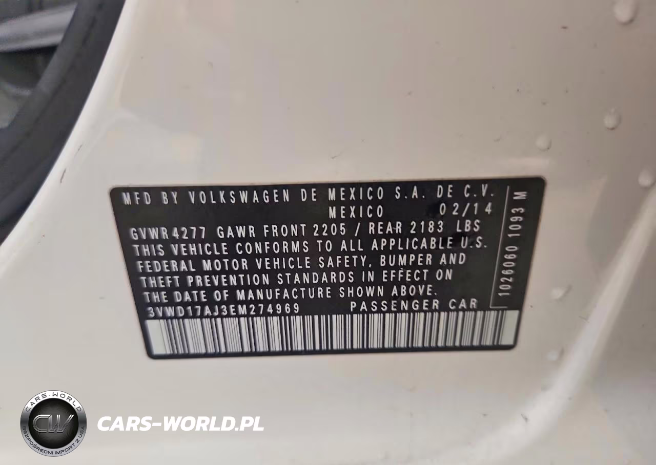 2014 Volkswagen Jetta Se VIN:3VWD17AJ3EM274969 - 12