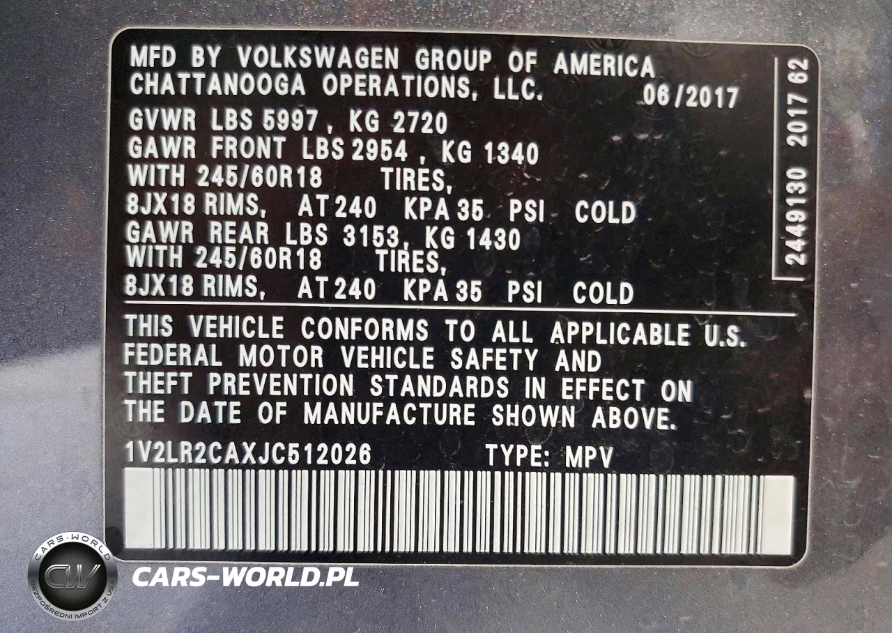 2018 Volkswagen Atlas Se VIN:1V2LR2CAXJC512026 - 13