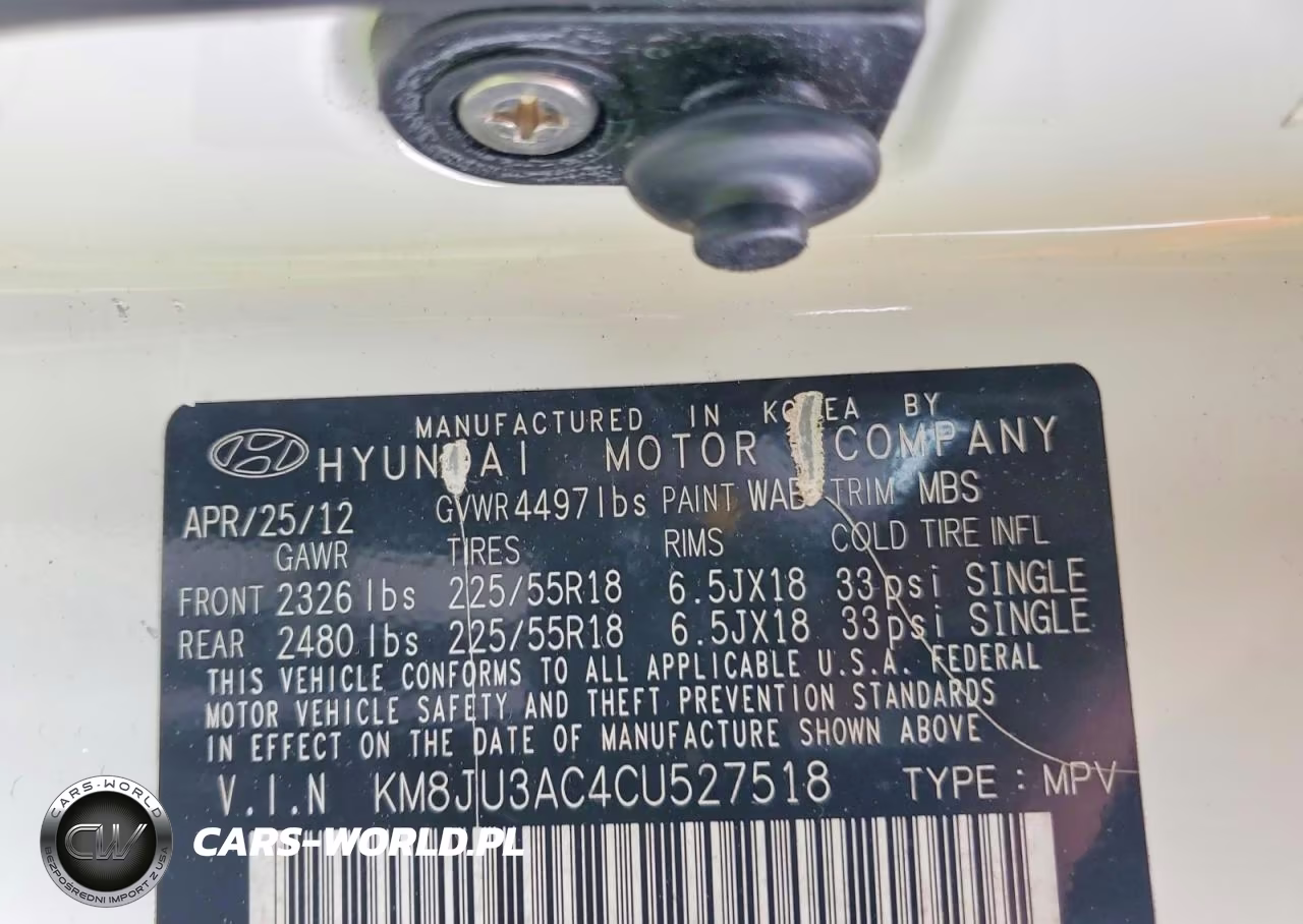 2012 Hyundai Tucson Limited VIN:KM8JU3AC4CU527518 - 13