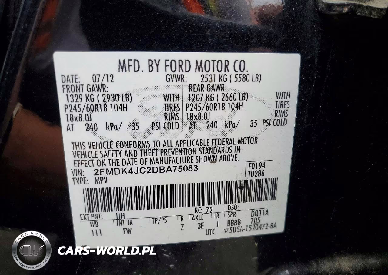 2013 Ford Edge Sel VIN:2FMDK4JC2DBA75083 - 13