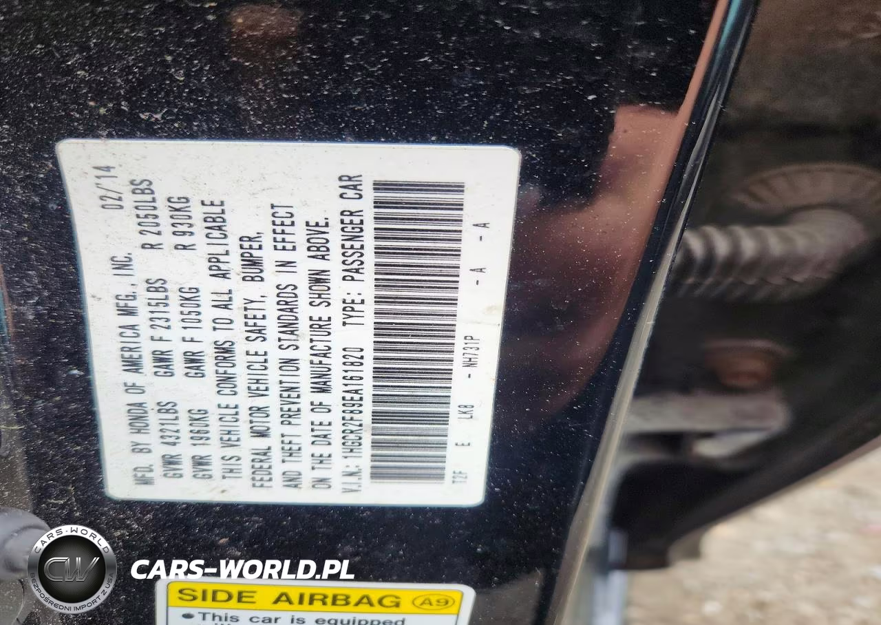 2014 Honda Accord Exl VIN:1HGCR2F89EA161820 - 12
