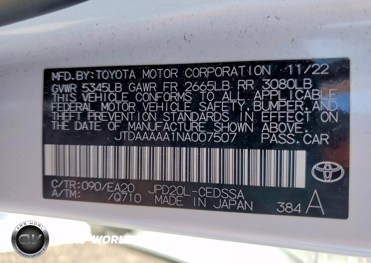 2022 Toyota Mirai Xle VIN:JTDAAAAA1NA007507 - 12