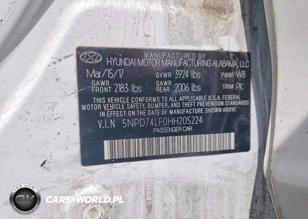 2017 Hyundai Elantra Se VIN:5NPD74LF0HH205224 - 12