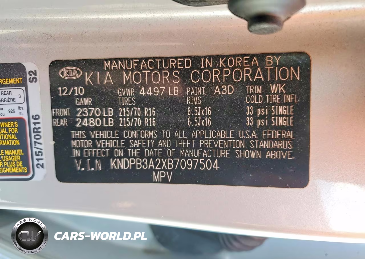2011 Kia Sportage VIN:KNDPB3A2XB7097504 - 13