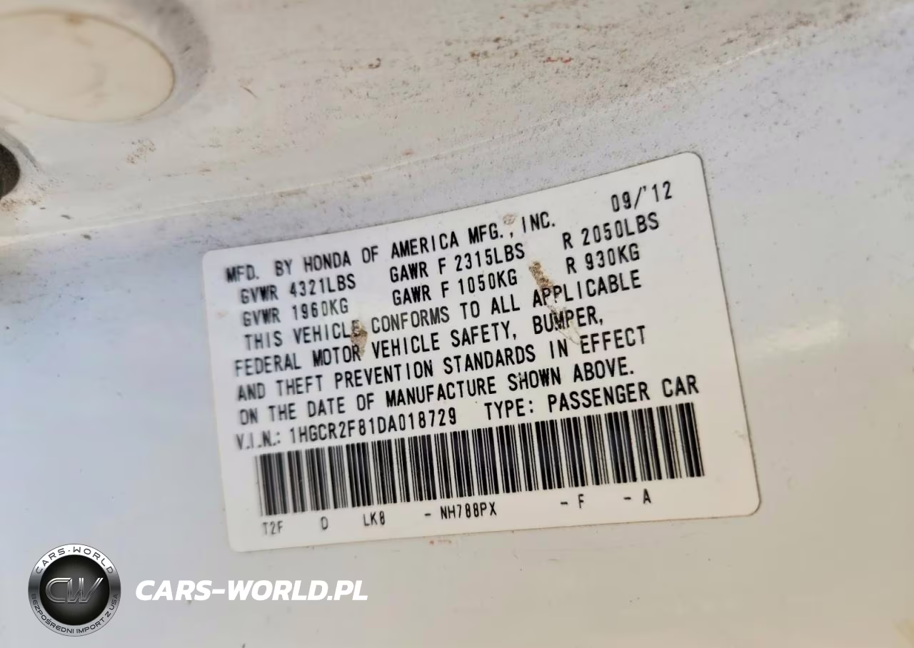 2013 Honda Accord Exl VIN:1HGCR2F81DA018729 - 12